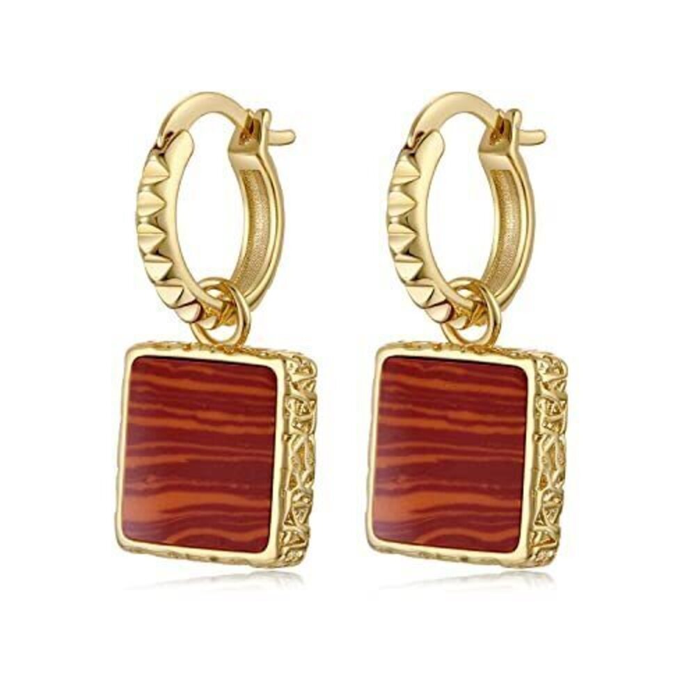 3935 18K Gold Plated Chunky Hoop Earrings Fashion Thick Gold Pendant